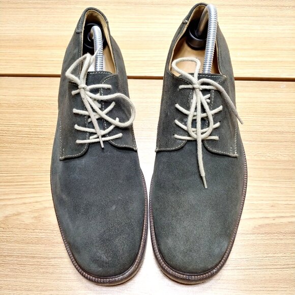Johnston & Murphy Mens 11.5 Green Oxford Derby Dress Shoes Suede Leather 20-6548 - Picture 1 of 7